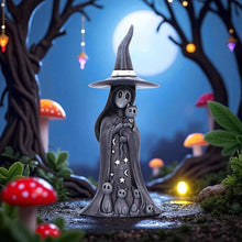 Laden Sie das Bild in den Galerie-Viewer, Little Souls Aura Figurine Gothic Witch Cat Stars and Moons Wiccan Altar Decor