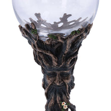 Load image into Gallery viewer, Spirit of the Forest Goblet Ancient Green Man Chalice Pagan Glass Wiccan Decor