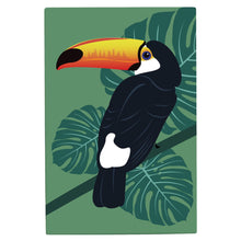 Load image into Gallery viewer, Vibrant TOUCAN Ceramic Wall Art Tile by Katie Pearson - 30x20cm Tropical Jungle Decor Ready to Hang, Handmade Quality Art