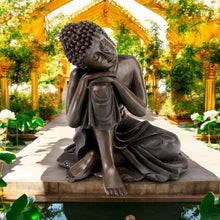 Load image into Gallery viewer, Peaceful Thai Buddha Sculpture - Zen Home Decor Statue Wood Effect Ornament 12 cm