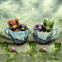 Load image into Gallery viewer, Pair of Dragon Hatchlings 11.2cm - Cute Resin Baby Dragons in Teacup Fantasy Ornaments