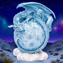 Load image into Gallery viewer, Lunar Moon Planet Fantasy Dragon Statue Gothic Celestial Figurine Mystical Art