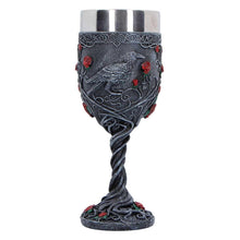 Load image into Gallery viewer, Raven Goblet Gothic Chalice Cup with Stainless Steel Insert Dark Romantic Decor