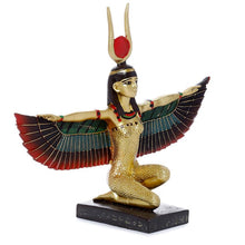 Load image into Gallery viewer, Winged Isis Goddess Sculpture Egyptian Mythology Statue 25cm Gold Finish Figurine