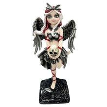 Laden Sie das Bild in den Galerie-Viewer, Gothic Fairy Figurine & Skull Dark Fantasy Decor Feathered Wings Mythical Ornament