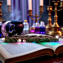 Load image into Gallery viewer, Gothic Witch Black Cat Incense Holder Wiccan Crescent Moon Burner Ornament Gift