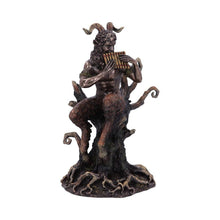 Laden Sie das Bild in den Galerie-Viewer, Bronze Pan’s Melody Figurine 24cm | Mythological Resin Sculpture