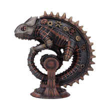 Load image into Gallery viewer, Mechanical Chameleon Steampunk Lizard Figurine 22.3cm | Hand-Painted Bronze Resin Collectible