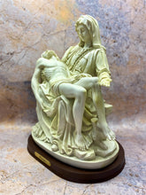 Load image into Gallery viewer, Michelangelo La Pieta Resin Statue on Wood Base, 32x26cm – Evocative Christian Art for Spiritual Enrichment and Contemplative Decor