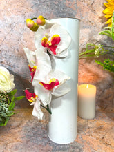 Laden Sie das Bild in den Galerie-Viewer, Artificial Orchids | Life-Like Floral Decor | Faux Flowers White Metal Display | Wall Mounted & Freestanding | Elegant Home Accent-OsirisTradingUK