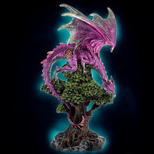 Load image into Gallery viewer, Majestic Purple Gothic Dragon Figurine Large Resin Fantasy Statue Ornament 31 cm