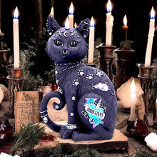 Load image into Gallery viewer, Nine Lives Gothic Cat Figurine – 22cm Collectible Resin Decor with Celestial Symbols,