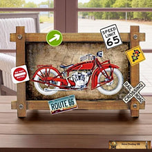 Load image into Gallery viewer, Vintage Red Motorcycle Metal Sign | Americana Wall Art Route 66 Plaque 59 x 40 cm