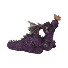 Load image into Gallery viewer, Purple Dragon & Butterfly Figurine Statue Ornament Sculpture 22cm Gift Boxed