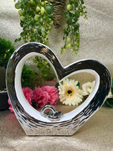 Laden Sie das Bild in den Galerie-Viewer, Abstract Heart Rings Statue Sculpture Abstract Couple Silver Wedding Anniversary-OsirisTradingUK