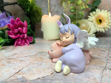 Load image into Gallery viewer, Adorable Peaceful Angel Baby Girl with Piglet Figurine Fantasy Angels Collection-OsirisTradingUK