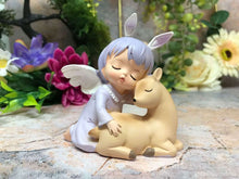 Laden Sie das Bild in den Galerie-Viewer, Adorable Peaceful Angel Baby Girl with Fawn Figurine Fantasy Angels Collection-OsirisTradingUK