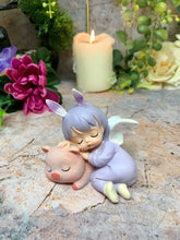 Load image into Gallery viewer, Adorable Peaceful Angel Baby Girl with Piglet Figurine Fantasy Angels Collection-OsirisTradingUK