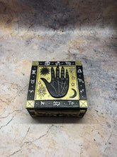 Load image into Gallery viewer, Black Palmistry Hand Trinket Box Palm Reading Home Decor Spiritual Faith-OsirisTradingUK