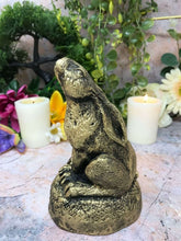 Load image into Gallery viewer, Antique Gold Effect Moon Gazing Hare Pagan Statue Wiccan Sculpture Ornament-OsirisTradingUK