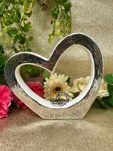 Laden Sie das Bild in den Galerie-Viewer, Abstract Heart Rings Statue Sculpture Abstract Couple Silver Wedding Anniversary-OsirisTradingUK