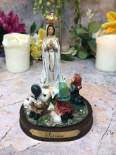 Laden Sie das Bild in den Galerie-Viewer, Blessed Virgin Mary Sculpture Our Lady of Fatima with Children Statue Figurine-OsirisTradingUK