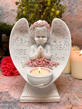 Load image into Gallery viewer, Beautiful Angel Cherub Praying Candle Holder Ornament Peace Hope Faith Love-Home, Furniture & DIY:Candles & Home Fragrance:Candle & Tea Light Holders-OsirisTradingUK