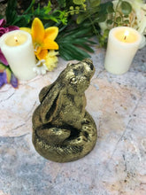 Load image into Gallery viewer, Antique Gold Effect Moon Gazing Hare Pagan Statue Wiccan Sculpture Ornament-OsirisTradingUK