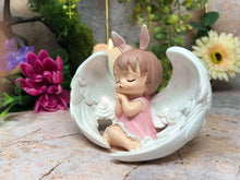 Laden Sie das Bild in den Galerie-Viewer, Adorable Peaceful Angel Baby Girl Resting in Wings Figurine Angels Collection-OsirisTradingUK
