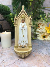 Laden Sie das Bild in den Galerie-Viewer, Blessed Virgin Mary Our Lady of Fatima Water Font Wall Plaque Statue Figurine