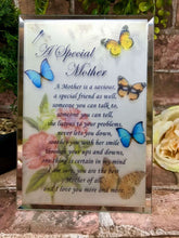 Load image into Gallery viewer, A Special Mother Beautiful Glass Poem Mum Mirrored Plaque Thoughtful Gift