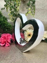 Laden Sie das Bild in den Galerie-Viewer, Abstract Heart Rings Statue Sculpture Abstract Couple Silver Wedding Anniversary-OsirisTradingUK