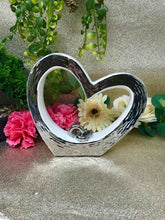 Laden Sie das Bild in den Galerie-Viewer, Abstract Heart Rings Statue Sculpture Abstract Couple Silver Wedding Anniversary-OsirisTradingUK