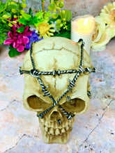 Load image into Gallery viewer, Barbed Skull Sculpture Figurine Gothic Horror Ornament Figure Decoration Gift-OsirisTradingUK