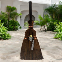Load image into Gallery viewer, Handcrafted Witch Broom with Copper Accents | 24 cm Pagan Altar Decor