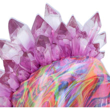 Laden Sie das Bild in den Galerie-Viewer, Psychedelic Crystal Skull with Light Up Mohawk Vibrant Gothic Figurine Alternative Art