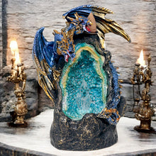 Load image into Gallery viewer, Blue Dragon LED Backflow Incense Burner - Crystal Cave Fantasy Ornament for Home
