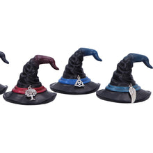 Load image into Gallery viewer, Positive Energy Witch’s Hats Set of 6 Miniature Wiccan Ornaments Spiritual Decor