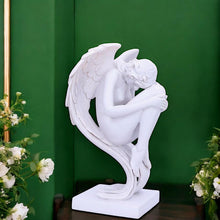 Load image into Gallery viewer, Angels Contemplation Figurine – 28cm Elegant White Angel Sculpture