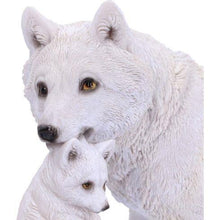 Load image into Gallery viewer, Mother Wolf and Pup Figurine – White Wolves Wildlife Ornament by Nemesis Now