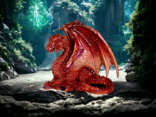 Load image into Gallery viewer, Mystical Red Dragon | Resin Figurine | 19x17cm | Enchanting Fantasy Ornament | Mythical Home Decor-OsirisTradingUK