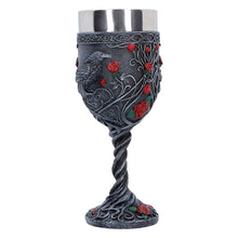 Load image into Gallery viewer, Raven Goblet Gothic Chalice Cup with Stainless Steel Insert Dark Romantic Decor