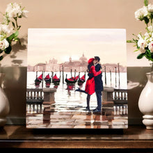 Load image into Gallery viewer, MEET ME IN VENICE 2 Romantic Art Ceramic Tile 20x20 cm by MacNeil Studios - Ready to Hang Wall Decor, Romantic Gift