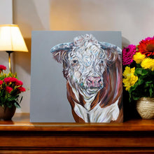 Load image into Gallery viewer, LOAD OF BULL Ceramic Art Tile by Sam Fenner 20X20 cm - Ready to Hang, Comes with Gift Box