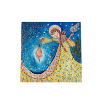 Laden Sie das Bild in den Galerie-Viewer, Goddess Frigg Birth Ceramic Art Tile by Wendy Andrew – 20x20 cm Wall Hanging – Mystical Norse Mythology Decor