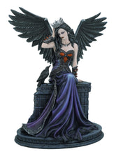 Load image into Gallery viewer, Gothic Dark Angel Figurine with Crown Raven Resin Statue Fantasy Ornament 31cm