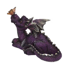 Load image into Gallery viewer, Purple Dragon & Butterfly Figurine Statue Ornament Sculpture 22cm Gift Boxed