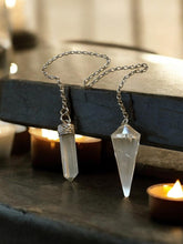 Load image into Gallery viewer, Double Ended Crystal Dowsing Pendulum 35cm Long – Clear Quartz Divination Tool for Spiritual Healing, Energy Work & Chakra Balancing"