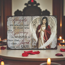 Load image into Gallery viewer, Angel Sympathy Memorial Wall Sign Rustic Inspirational Metal Plaque