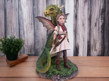 Load image into Gallery viewer, Enchanted Dragonkin Warrior Fairy Statue | Mythical Guardian Companion Figurine | Hand-Painted Resin Art | Unique Decor-OsirisTradingUK